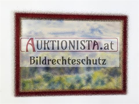 Aquarell auf Papier "Weingärten bei Eggenburg" Nachlassstempel Maria Pilat