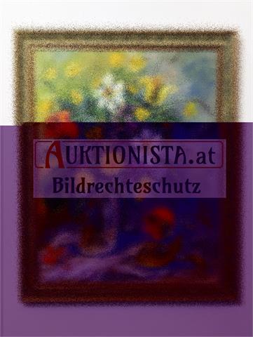 Gemälde Öl auf Leinwand "Blumenstillleben" monogrammiert CVV(?)