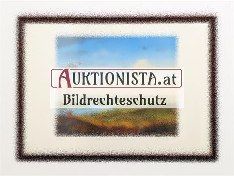 Offsetlithografie "Der Vogelhändler von Wien" signiert Karl Hodina