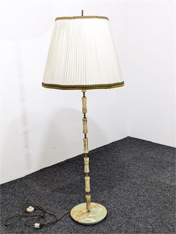 Vintage Lampe aus Messing und Onyxstein