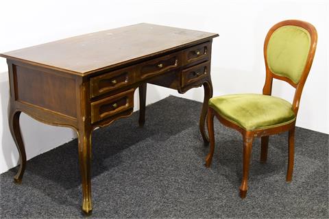 Vintage Schreibtisch mit Sessel