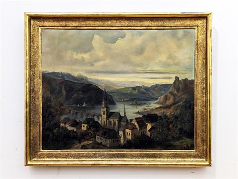 Gemälde Öl auf Leinwand "Bingen am Rhein"