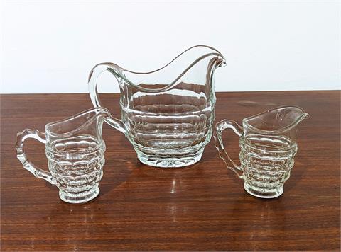 Drei Glaskrüge von Lobmeyr nach einem Entwurf von Wimmer-Wisgrill