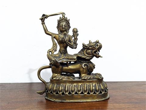 Antike asiatische (tibetische?) Bronzestatue