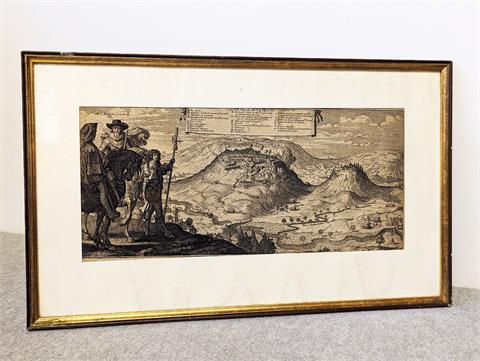 Antiker Kupferstich "Le Siege De La Motte" gestochen von Abraham Bosse