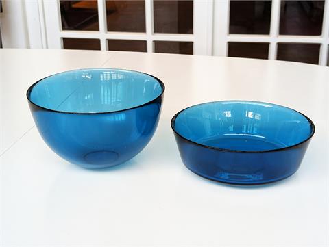 Zwei skandinavische Glasschalen "Fuga" von Orrefors