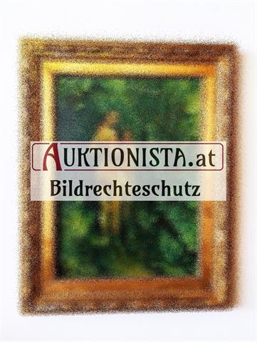 Gemälde Öl auf Leinwand "Akt im Wald" signiert S. Jürgensen