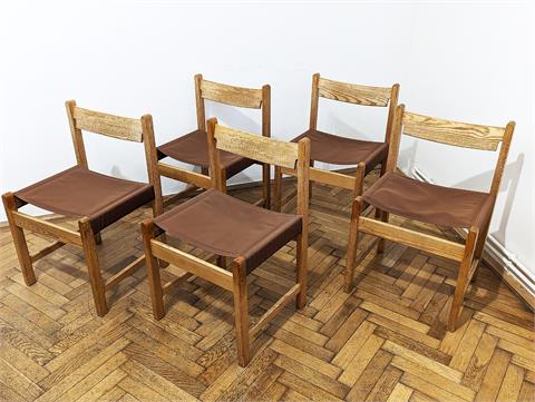 Fünf schwedische Mid-Century "Safari" Stühle