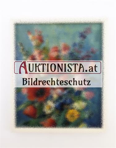 Gemälde Öl auf Leinwand "Blumenstillleben" signiert A. Herbe