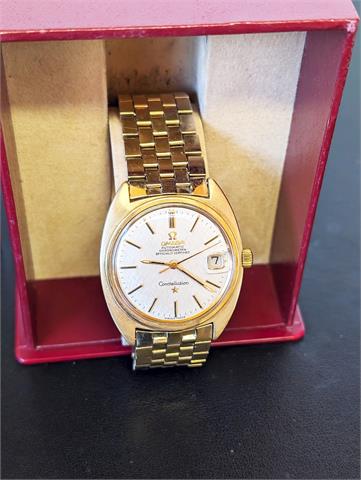 Vergoldete Vintage Armbanduhr Omega "Constellation" mit Datumsanzeige