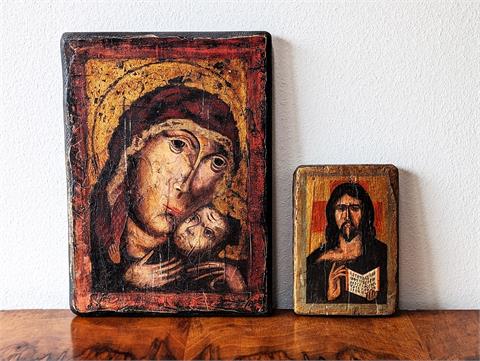Zwei alte Ikonen / Heiligenbilder