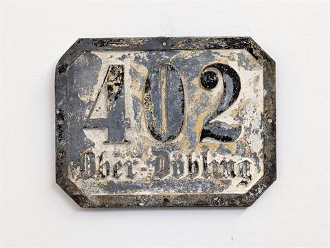 Antikes Straßenschild "Ober-Döbling"