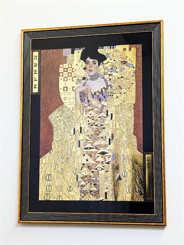 Vergoldeter Kunstdruck "Adele nach Gustav Klimt"